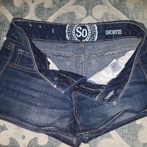 Junior SO Shortie Jean Shorts, size 1